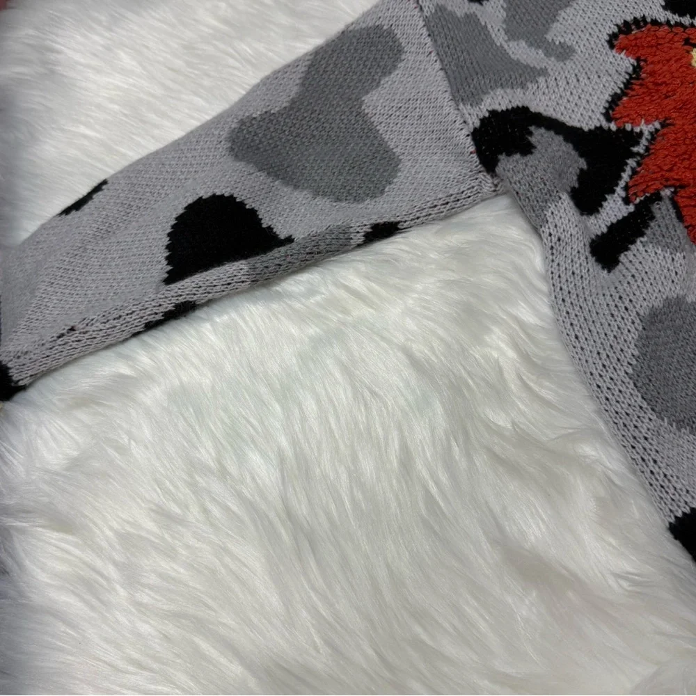 SHEIN Youth Boy Size 7 Lion Sweater - Gray and Black